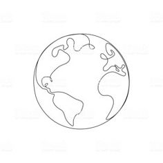 a drawing of the earth as it is drawn in one point on a white background