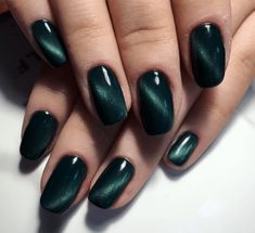 Nails Design Green, Cats Eye Nails Design, Eye Nails Design, Cats Eye Nails, Green Nail Designs, Green Ideas, Eye Nails