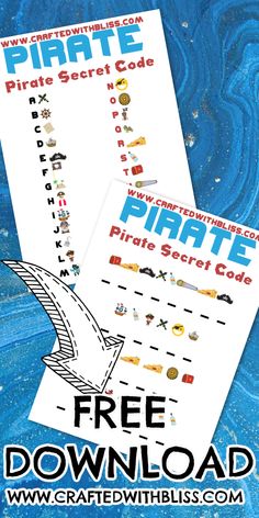 two printable pirate worksheets for kids to practice their skills