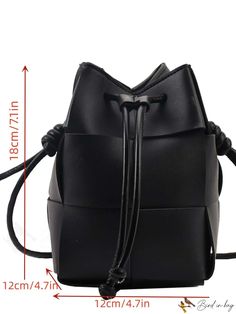 BirdinBag - Versatile Braided Bucket Bag - Stylish, Durable, Perfect for School, College, and Travel Rectangular Bucket Bag For Gifts, Adjustable Shoulder Bag With Removable Pouch, Rectangular Black Bucket Bag For Gift, Adjustable Black Rectangular Shoulder Bag, Adjustable Square Travel Bag, Rectangular Bucket Bag With Adjustable Strap As Gift, Square Bucket Bag With Adjustable Strap As Gift, Black Pouch Bucket Bag For School, Black Bucket Bag For School