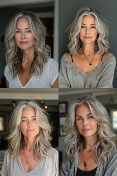 15+ Hairstyles for Women Over 50 That Exude Youthfulness – StyleBliss Medium Haircuts With Bangs, 60 Hairstyles, Haircuts For Medium Length Hair, Going Grey, Gorgeous Gray Hair