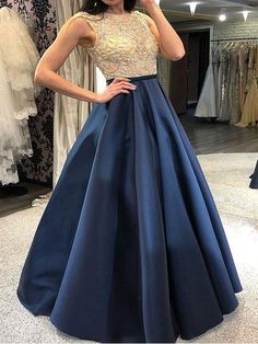 MC119,Luxury beaded a-line prom dress,satin long evening dresses · More Cheer Dress · Online Store Powered by Storenvy Pageant Dresses For Teens, Top Prom Dresses, Navy Blue Prom Dresses, Graduation Party Dresses, Elegant Bridesmaid Dresses, White Prom Dress, Prom Dresses For Teens, Slim Dress, Pageant Dress