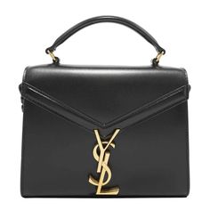 Saint Laurent Cassando Leather Top Handle Mini Bag Black W20 X H16 X D8cm Ysl Black On Black Bag, Ysl All Black Bag, Black Saint Laurent Bag, Saint Laurent Black Tote Bag, Black Box Bag With Top Handle And Gold-tone Hardware, Saint Laurent Bag, Top Handle, Leather Top, Black Color