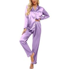 95% Polyester, 5% Spandex Imported Button Closure Machine Wash Material:The Pajamas Set Is Made Of Premium Satin Fabric,Skin Friendly,Breathable,Lightweight,Keeps Easeful Sleeping At Night Novel Match Style:Pajamas Shirt Pairs With Jeans,Bag,Belts,Earrings,Sandals As Womens Outfits For Going Out,Casual Daily Look. Pajamas Top+Jeans/Dress+Highheels/Boots+Fashionable Bag=Gorgeous Fashion Women.Pajamas Bottom Goes Well With Sexy Cami Top /Loose Knitted Sweater /Fashion Bikini Top Or Short T-Shirt A Pajamas For Teens, Satin Pajamas Set, Pijamas Women, Luxury Robes, Satin Pajama Set, Silk Pant, Satin Pajama, Silk Pajama Set, Satin Pyjama Set