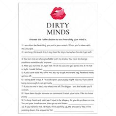 the dirty minds book is open and has red lipstick on it