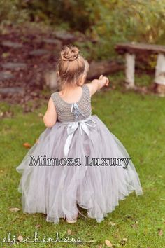 Silver Grey Flowergirl dress tutu dress bridesmaid dress Elegant Silver Princess Dress For Wedding, Grey Flower Girl Dress, Gray Flower Girl, Flowergirl Dress, Biker Wedding, Dress Bodice, Dress Tutu, Princess Photo, Tutu Dresses