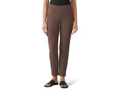 Eileen Fisher Slim Ankle Pants - Women's Clothing : Cobblestone : Explore the city in style by wearing the Eileen Fisher Slim Ankle Pants. Slim fit and pull-on style. Elasticized waistband. Back darts for shape. Ankle-length pants. 70% viscose, 24% nylon, 6% spandex. Machine wash, tumble dry. Made in the USA. Measurements: Waist Measurement: 30 in Outseam: 39 in Inseam: 28 1 2 in Front Rise: 12 in Back Rise: 15 in Leg Opening: 12 in Convertible Inseam: 14 in Product measurements were taken using Comfort Stretch Cropped Pants For Work, Comfort Stretch Cropped Leg Pants For Workwear, Stretch Straight Capris For Fall, Fall Stretch Straight Capris, Workwear Straight Leg Pull-on Capris, Workwear Capris With Pull-on Style, Pull-on Style Comfort Stretch Cropped Pants, Workwear Capris With Elastic Waistband And Tapered Leg, Pull-on Comfort Stretch Cropped Pants