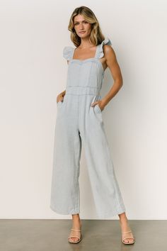 Madison Denim Jumpsuit | Blue - Baltic Born Light Blue Jumpsuit, Colorful Jumpsuit, Jumpsuit Blue, Baltic Born, Casual Outfit Inspiration, Style Muse, Altering Clothes, Blue Jumpsuits, Picture Outfits