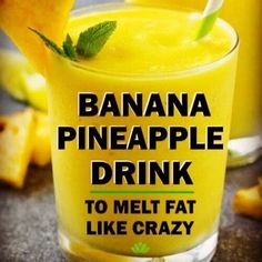 Banana🍌& Pineapple 🍍 Smoothie Melting Fat Like Crazy - Conveganence Smoothie Challenge, Milk Shakes, Diet Challenge, Healthy Drinks Recipes, Fat Burner Drinks