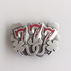 Enamel Lucky 777 Vintage Belt Buckle Gurtelschnalle Boucle de ceinture Brand New In Stock Only Buckle No Belt SKU:BUCKLE-CS024 Material: Zinc Alloy Heavy Metal Antique Brushed Silver Color Length Size is, 3.54 inches, Height Size is, 2.8 inches, Weight is 3.28 oz Length Size is, 90 mm, Height Size is, 71 mm, Weight is 93 g The inner diameter for back loop is, 1.58 inches (40 mm), fits belt up to 1.58 inches (40 mm) Width Button Snap On Belts All of our buckles is fitting to all of our Button Sna Big Belt Buckle, Foggy Winter, Cool Belt Buckles, Buckle Outfits, Retro Gadgets, Vintage Belt Buckles, Vintage Belt, Silver Dragon, Skull Carving