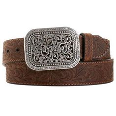 Top Seller for Ariat Western Womens Belt Leather Filigree Rhinestones Buckle Tan A10006944, Women's Accessories Leather Filigree, Ariat Belts, Womens Belt, Western Look, Belt Leather, M F, Top Seller, Belts For Women, Women's Accessories