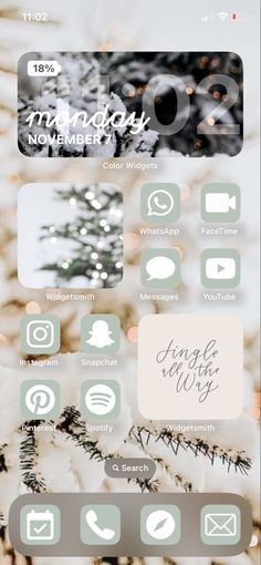 an iphone screen showing the home screen with icons on it and text that reads, merry christmas