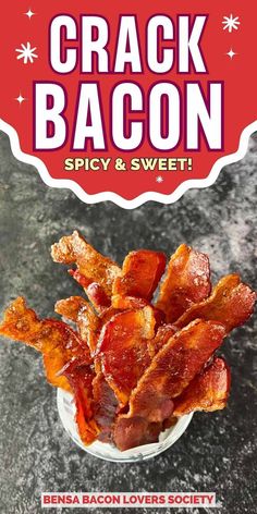 Whether you call it Cracked Bacon, bacon crack, or simply DELICIOUS, you'll love this sweet spicy cinnamon brown sugar glazed bacon. It's perfect for brunch, breakfast, parties and potlucks. Brunch Recipes With Bacon, Breakfast Parties, Bacon Pie Recipe, Sweet And Spicy Bacon, Bacon Pie, Cream Cheese Roll Up, Breakfast Recipies, Brown Sugar Bacon