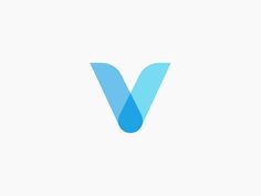 the letter v in blue on a white background