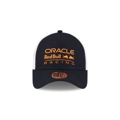 The 2024 Oracle Red Bull Racing 9FORTY A-Frame Trucker features an orange screen-printed Oracle Red Bull Racing wordmark at the front panels with white mesh back panels, an orange undervisor, and a snapback closure at the rear. Orange Sports Visor Baseball Cap, Orange Snapback Trucker Hat For Sports, Orange Trucker Hat For Sports, Orange Screen, College Soccer, All Nfl Teams, Winnipeg Jets, Sacramento Kings, Florida Panthers