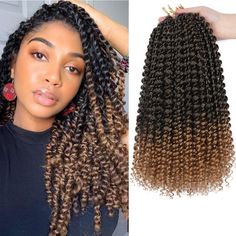 PRICES MAY VARY. ✔【Hair Advantage】ShowCoco Passion Twist hair is super soft and light, will not itch. No odor, no knots, easier to separate, easy to install, natural looking and long lasting styling. ✔[Product Specifications] Water Wave Crochet Hair 16 strands/pack, 8packs/batch, 128 strands in total. Easy to twist and weave. Enough for one person to braiding hair. ✔ [Hair quality] using pure handmade, hundred hair synthetic hair, water wave hundred hair using high quality low temperature flame Pre Looped Crochet Hair, Short Crochet Braids, Passion Twist Crochet, Passion Twist Hair, Water Wave Crochet, Synthetic Braids, Synthetic Braiding Hair, Braiding Hair Extensions, Passion Twists