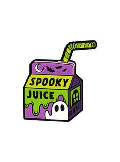 a spooky juice box with a green tube sticking out of it's side