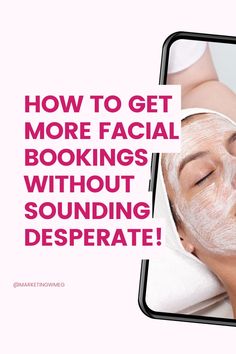 a woman getting facial masks on her face with the words how to get more facial lookings without sounding desperate