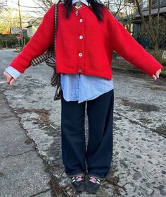 Fall Fashion Layering, Red Accents Outfit, Colourful Cardigan Outfit, 60s Fall Fashion, Octogenarian Art Teacher Style, Layering Outfits Winter, Art Teacher Outfits, Grandma Vibes, Colorful Clothes