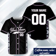 - Premium Material: Our Baseball Jerseys for women men are made from lightweight polyester, boxed flatback mesh fabric offers outstanding durability, insulation, and wrinkle resistance, which provide our customers with a great put-on experience. The elegant workmanship ensures the custom baseball jerseys fits your body excellently. - Customized Baseball Jersey: Let's create your own design with our personalized baseball jersey. Select the desired size and color, then enter the name and number. Please read the size information for choose your own size. - Suitable for any occasion: Straight-fit Baseball Jerseys are prepared with full button sown closures. Our baseball jerseys can be worn on a variety of situations, including hanging out with friends, attending athletic events, or even as cus Casual Purple Sports Jersey, Fitted Black Baseball Jersey For College, Casual Fitted Jersey With Team Name, Black Tops With Name Print For Team Events, Black Sports Top With Baseball Collar, Fitted Casual Baseball Jersey For Sports, Casual Fitted Breathable Jersey, Fitted Casual Breathable Jersey, Black Sports Tops With Name Print