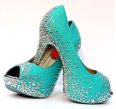 Turquoise Open Toe Heels For Formal Events, Turquoise Open Toe Heels For Formal Occasions, Formal Turquoise Open Toe Heels, Elegant Turquoise Heels For Party, Elegant Turquoise Party Heels, Turquoise High Heels For Party, Blue Platform Heels, Harley Quinn Costume, Crystal Clutch