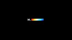 an image of the word h in rainbow colors on a black background with white letters