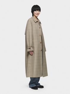 Plaid Trench Coat – 6397 Plaid Trench Coat, Plaid Fabric, Oversized Fits, Wool Blend, Trench Coat, Plaid, Walking, How To Wear