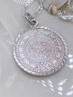 Vintage Sterling Silver Aztec Coin 1 1/4 in Pendant on Necklace Mexico Estate . Great vintage condition. Aztec Coin, Amazon Bag, Port Huron, Brown Bags, Coin Pendant, Beautiful Bags, Vintage Sterling Silver, Pendant Necklaces, Jewelry Necklace Pendant