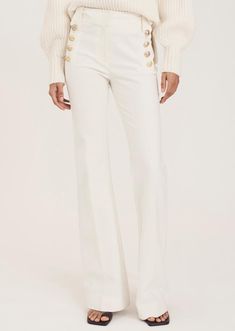 Shop the Derek Lam 10 Crosby Robertson Flare Trouser. Join our mailing list to receive 15% off your next order. White Flares, Derek Lam 10 Crosby, Closet Essentials, Flare Trousers, Derek Lam, Good Stretches, Casual Work, Soft White, Stretch Cotton