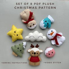 a set of 8 needle felt christmas ornaments