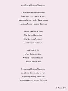 a poem written in black and white on pink paper