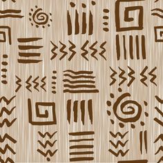 a wooden background with different designs on it