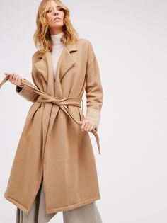 Undercover Coat | Cozy coat with a cool girl, effortless feel. Features an oversized fit with an easy belt at the waist. Rolled sleeve cuffs for a lived-in look. Free People Beach, Natural Clothing, Cozy Coats, Fabulous Fashion, Sweater Coats, Linen Pants, Long Sweaters