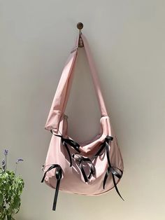 TAVIMART - Sweet Girls Bowknot Nylon Shoulder Women Bag Korean Niche Design Bow Summer Travel Beach Bag Female Totes Bags for Women Handbag Cute Nylon Bag For Daily Use, Casual Bag With Bow For Daily Use, Casual Bags With Bow For Daily Use, Casual Daily Use Bag With Bow Detail, Casual Daily Use Bag With Bow, Casual Pink Nylon Shoulder Bag, Casual Bag With Bow, Casual Bags With Bow, Cute Nylon Bags For Everyday Use