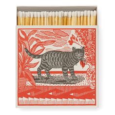 matches with an image of a tiger on it