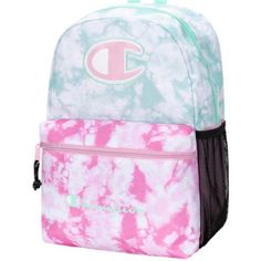 Champion Tie Dye Large Backpack/Os/Nwt Brand New With Tags! Size: 16”H X 11.5”W X 6.25”D Color. Blue/Pink Material: Polyester Rose Zipper Closure/One Zipper Pocket On Front/Padded And Adjustable Straps!2 Bottle Pockets If You Have Any Questions Please Let Me Know Via Message! Happy Shopping! Gear Organizer, Grey Backpacks, Kids Backpack, Kids Styles, Pens Pencils, Blue Backpack, Tie Dye Designs, Pink Backpack, Pink Tie Dye