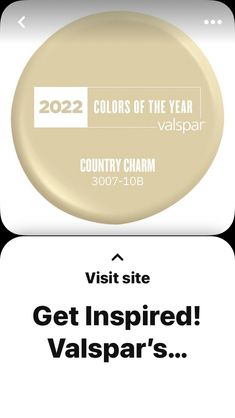 an advertisement with the words, colors of the year valspar and country charm