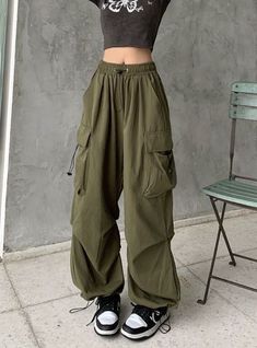 Summer Punk, Joggers Streetwear, Pakaian Hipster, Celana Kargo, Y2k Cargo Pants, Streetwear Cargo Pants, Celana Fashion, Low Waist Pants, Summer Pants Women