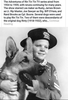 an old photo of a boy in uniform with a dog and caption about the adventures of tintin tintin