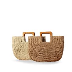 Cheap Square Beach Bag With Braided Handles, Luxury Rectangular Bag In Natural Fiber, Luxury Rectangular Natural Box Bag, Luxury Natural Fiber Bags With Double Handle, Luxury Natural Rectangular Bag, Luxury Chic Bags In Natural Fiber, Luxury Natural Fiber Rectangular Bags, Luxury Natural Bags With Rolled Handles, Luxury Eco-friendly Handwoven Bags