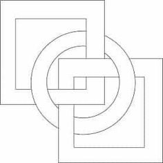 a black and white drawing of a square with two rectangles in the middle