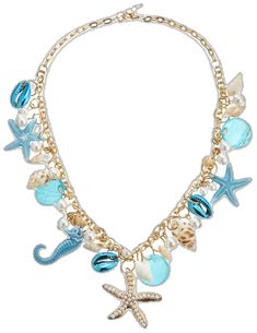 Ocean-inspired Jewelry With Lobster Clasp For Vacation, Ocean-inspired Jewelry For Vacation With Lobster Clasp, Ocean-inspired Strand Jewelry For Beach Party, Ocean-inspired Jewelry For Beach Party, Beachy Strand Jewelry With Lobster Clasp, Strand Jewelry With Lobster Clasp For Beach Season, Blue Jewelry With Starfish Charm For Beach Season, Blue Starfish Charm Jewelry For Beach Season, Starfish Charm Strand Jewelry For Beach Season