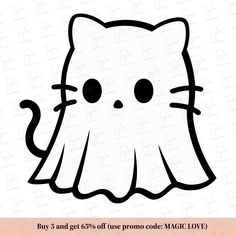 a cut out of a cat face with the words buy 3 and get 6 % off use