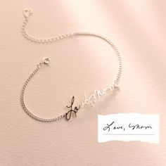 Handwriting Jewelry Handwriting Bracelet Signature - Etsy Handwriting Bracelet, Signature Bracelet, Handwriting Jewelry, Fingerprint Jewelry, Personalized Gifts For Mom, Grandma Gift, Wedding Bracelet, Memorial Gifts, Grandma Gifts