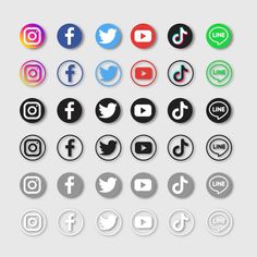 various social media icons on white background - kosten stock - fotop / bilder