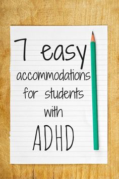 As a special education teacher, I work with a lot of little ones with ADHD or with typical ADHD behaviors. Often these students can be successful in a general education classroom with a few accommodations in place. I’ve used all of these accommodations in my own resource classroom and have helped general education teachers implement them in their own classrooms, too. The key to providing successful accommodations is having clear expectations from the very start. It’s important not to use thes... Differentiated Instruction, Classroom Behavior, School Psychology, Behavior Management, Special Education Teacher, Teaching Strategies, School Counseling, Teaching Tips