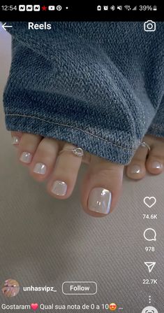 Unghie Sfumate, Unghie Nail Art, Gel Toe Nails, Milky Nails, Toe Nail Color, Hello Nails, Blush Nails, Fancy Nails, Chic Nails