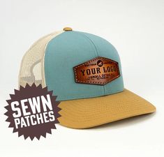 This listing is for our custom engraved leather patch trucker hats.  Choose from a variety of real and synthetic leather colors.  All real leather is hand finished. Every patch is sewn on with a 138 nylon industrial thread Make your company or brand stand out with our high quality leather patch trucker hats. Perfect for gifts, staff, advertising, corporate gifts and retail! Choose your hats colors and leather finish.  ( We can mix hat color son orders of multiples, logo or leather color changes Adjustable Leather Trucker Hat With Letter Patch, Leather Trucker Hat With Letter Patch And Flat Bill, Leather Trucker Hat With Letter Patch, Customizable Brown Trucker Hat With Curved Bill, Custom Caps, Leather Colors, Leather Finish, Soft Towels, Leather Patches