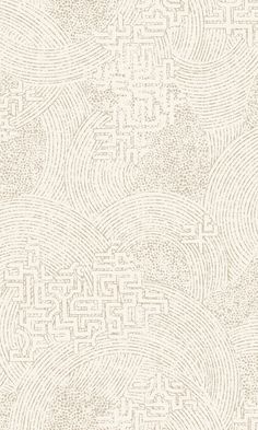 a beige and white wallpaper with an abstract design