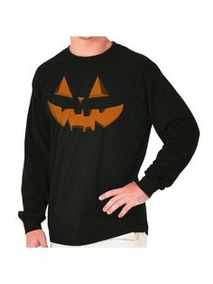 Classic Halloween Pumpkin Costume Long Sleeve TShirt Men Women Black Casual  Long Sleeve Fabric Animal,Geometric,Halloween,Plants  Medium Stretch  Men Clothing, size features are:Bust: ,Length: ,Sleeve Length: Geometric Halloween, Halloween Pumpkin Costume, Halloween Plants, Animal Geometric, Pumpkin Costume, Classic Halloween, Tshirt Men, Fabric Animals, Halloween Pumpkin